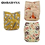 Ohbabyka3点セット オムツカバー 新生児 新生児期 出産祝い グッズ お返し おむつカバー ベビー服 赤ちゃん 服 ベビー 男の子 女の子 長く使える サイズ調整可能 (OB135137143