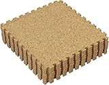 ジョイントマット「コルク」　２セット：約１畳用【１セット：９枚入（３０ｘ３０ｃｍ／枚）　天然素材コルク使用・防音対策・衝撃吸収】