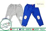 【子供服】 kids zoo (キッズズー) ニーパッチ付柔らか裏毛裾リブパンツ 70cm～95cm W53002