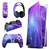 PlayVital ps5コンソールディスクエディションに対応用カスタムステッカー、ps5コントローラー＆充電ステーション＆ヘッドセット＆メディアリモート用ps5ステッカーシール【流星の軌跡】