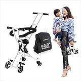 BBCT3003-W[1年保証]360°ユニバーサルホイール 4輪ベビーカー 収納や持ち運びに便 2-7歳から 3.2kg超軽量 耐荷重50kg 全4色 子供用トロリー 高さ調整可能 折り畳んだら 小