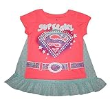 2個セット幼児Girls Supergirl Glitter Tシャツwith Removable Cape