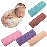 makaor Long波紋ラップ、DIY新生児赤ちゃん写真wrap-baby写真小道具Favors Baby Girl Boy Hollowラップブランケット Size: 50cmx160cm/19.