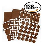 topyartフェルトパッドHeavy Duty粘着家具パッドfor Tiled、ラミネート、木製フローリング – 136ピース床プロテクター、フェルト床プロテクターさまざまなサイズの椅子パッド、Ha