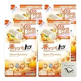 香りつづくトップ スウィートハーモニー 柔軟剤入り 洗濯洗剤 詰め替え 500g 4個セット + Kunutonnオリジナルロゴ入りおまけ付