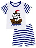 mombebe Baby Boys ' 2 Piece海賊ストライプショートClothingセット 18-24 Months ホワイト 4327864921