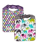 Baby Girl Bibs- Set of 2 -Minky Bibs- Bibs With Snap Closure by Polka Dot Moon