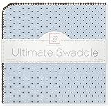 スワドルデザインズ 究極のおくるみ アルティメット パステルウィズブラウンポルカドット パステルブルー 1枚セット SD-014PB 【日本正規品】