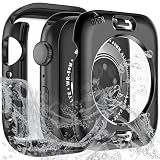 [Sunhel] コンパチブル アップルウォッチ 防水 カバー 対応 Apple Watch Series 9 8 7 41mm ケース 2-in-1 前後保護 PCフレーム＋強化ガラス 耐衝撃 軽量 高透過率 簡単脱着(ブラック，41mm)