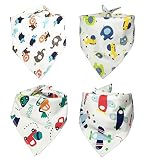 Baby Bandana Droolビブ – 4パックBaby Bibs and Burp Cloths with Snaps – ソフト吸収性乳児と幼児用アクセサリ – 完璧な赤ちゃんギフトセットf