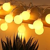 DecorNova 小さなボールストリングライト 4.5m 30球 8点滅モデル リモコン付 電池式 クリスマス 飾り イルミネーション 電球色