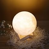 hoomall照明夜間ライト3dムーンランプ調光可能タッチコントロール明るさホーム子供クリスマスパーティー7インチ