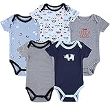 エルフ ベビー(Fairy Baby)ベビーボディスーツ 肌着 半袖 男の子 5枚セット 出産祝い(サイズ：4-6M) セット6