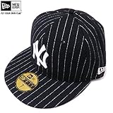 NEW ERA(ニューエラ) 「5950 ニューヨークヤンキース・ピンストライプ」キャップ・ブラック×オフ【1603】 【C】 7-1/8(56.8センチ) ブラック×オフ(BLK/WHT)