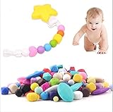 Amtop Baby Teether - Rainbow Silicone Teething Nursing Bracelet for Kids - BPA free [並行輸入品]