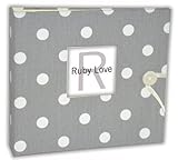 グレードット柄ベビーメモリーブック – Ruby Love Baby Book