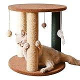 BirdFlix猫用家具　キャットタワー大型猫用　爪とぎ 猫爪研ぎ 猫 つめとぎ 天然サイザル麻の支柱が３つ　ネコのおもちゃ付き　突っ張りタ