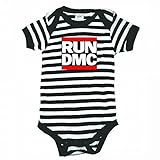 DMCを実行する Run DMC Logo Striped Infant ベビー Baby Romper シャツ T-Shirt