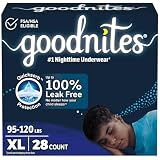 Goodnites Nighttime Bedwetting Underwear, Boys' XL (95-140 lb.), 28 Ct