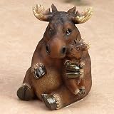 Unison Gifts CAC-705 5.5 H In. Mother Holding Baby Moose Piggy Bank, Brown by UG [並行輸入品]
