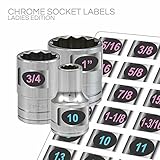 Ladies Edition Attractive Chrome Socket Labels brightly color coded chrome decal stickers for Her so