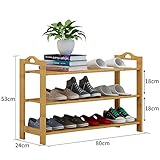 玄関がスッキリする シューズラック 竹製ラック 靴棚 収納能力抜群 天然竹 80x3段棚 多機能 スリム 期間限定セール