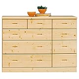 日本製 カントリー風 幅120cm 4段ローチェスト パイン ナチュラル 完成品