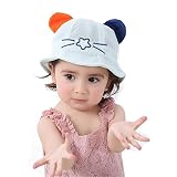 ファートーク(FURTALK) 夏 ベビーハット 赤ちゃん 日避けハット 子供用 可愛い 耳付きハット ネコプリント メッシュ 通気性良い 紫外線対策