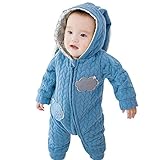 Snone ベビー カバーオール うさぎ 耳付き オール ファスナー 全開 新生児 プレゼント ピンク/ブルー 66cm-90cm