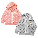 ベビー服 女の子 パーカー ジャケット ミニ裏毛 ドット柄 レース 女児 ベビー (2.グレー/95cm)
