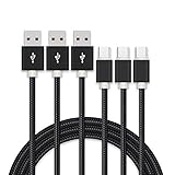 USB Type C ケーブル【3本セット 1m+1m+1m】急速充電 USB-A to USB-C ケーブル ナイロン編み 高速データ転送 タイプc 充電ケーブル iPhone16 iPhone15 Pro Max Plus Xperia Galaxy AQUOS Pixel Arrows Huawei Macbook Pro その他Type-C全機種対応（ブラック）