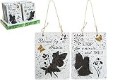 Fairy Design With Glitter Detail Garden Wall Plaque - Random Design Sent