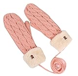 厚手編みミトン暖かい特別な手袋冬かわいいウールミトンベルベット