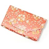 ボタン・ファスナー付き帛紗ばさみ 流水に桜の丸 正絹 茶道具 懐紙入れ