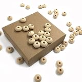 Kissteether 50pcs 天然木のテイザー 12ミリメートル（0.47 ''）テイザービーズ自然なレンズイルビーズ環境に優しいベイビーテイザー /クリップTeething Accessori
