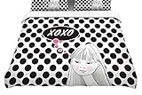 KESS InHouse Zara Martina Mansen"XOXO Pop Art Polka Dot Girl" King Cotton Duvet Cover, 104 x 88" [並行