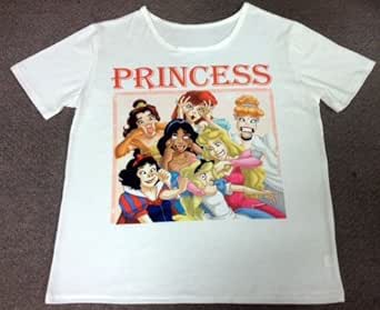 Amazon ディズニー パロディー プリンセス変顔tシャツ白 Tシャツ カットソー 通販