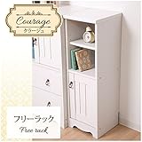 木製 フリーラック「クラージュ」【IT-tm】ホワイト(#9837105)(約)幅30×奥行31×高さ82cm フレンチカントリー調 隙間収納