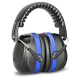 Earest 防音イヤーマフ 遮音値32dB 聴覚保護 ANSI S3.19＆CE EN352-1認証済み 超弾力性ヘッドバンド 軽量 聴覚過敏・射撃 ・仕事・勉強・睡眠などに適用 ブルー