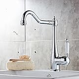 bathjoyシングルハンドルステンレススチールContemporaryキッチンバスルームシンク蛇口、ポリッシュクローム