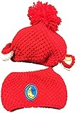 ニット帽 約1-2才向 マフラー2点セット キッズ ニット帽 ベビー おさるのニット帽 (レッド)