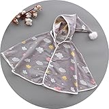 マント フード付き ベビーバスローブ おくるみ 6重ガーゼ 保温性 ふわふわガーゼ 通気性 お洒落 雲 グレー