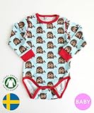 北欧のベビー服 長袖 ロンパース Walross 肌着 ボディスーツ 3-9ヶ月/9-18ヶ月 Maxomorra マクソモーラ (68cmサイズ)