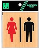 光 プレート ウッドライクマットシリーズ 「 トイレマーク ( 男/女 )」 メープル 約縦10×横10×厚さ0.2cm