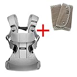 【サッキングパッドセット】BabyBjorn（ベビービョルン） ONE+ Air シルバー+ 今治サッキングパッド グレーストライプ