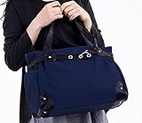 (モノア) Monoa 可愛い 大容量 帆布 キャンバス トート ショルダー 2way バッグ レディース カジュアル ハンド バック / ネイビー グレー ブラウン カーキ（4 カラー ） ネイビー