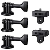 JJC 三脚マウントアダプター キット アクションカメラ用 マウント 3個 + カメラマウント 2個 DJI Osmo Pocket 4 3 Hero13 12 11 10 9 DJI Osmo Action 4 3 2 AKASO Insta360 X3 ビデオカメラ ミラーレス DSLRに対応 1/4"ネジアダプター つまみネジ付き アクションカメラ 三脚 一脚に適用