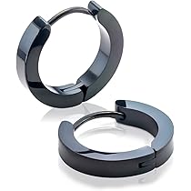 美品です。ステンレス性別:男性/女性サイズ:45cmカラー:ブラック Amazon | JewelryWe 丸型 ステンレス ピアス 黒色（ブラック） 2