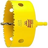 Starrett ADCH0434 Professional HSS Bi-Metal Dual Pitched Hole Saw with Arbor, 4-3/4, 121 mm Diameter