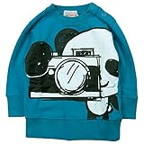 【秋冬春対応】 GARACH(ギャラッチ) 裏毛カメラパンダPtトレーナー 95cm /Gn NO.AH-1631603